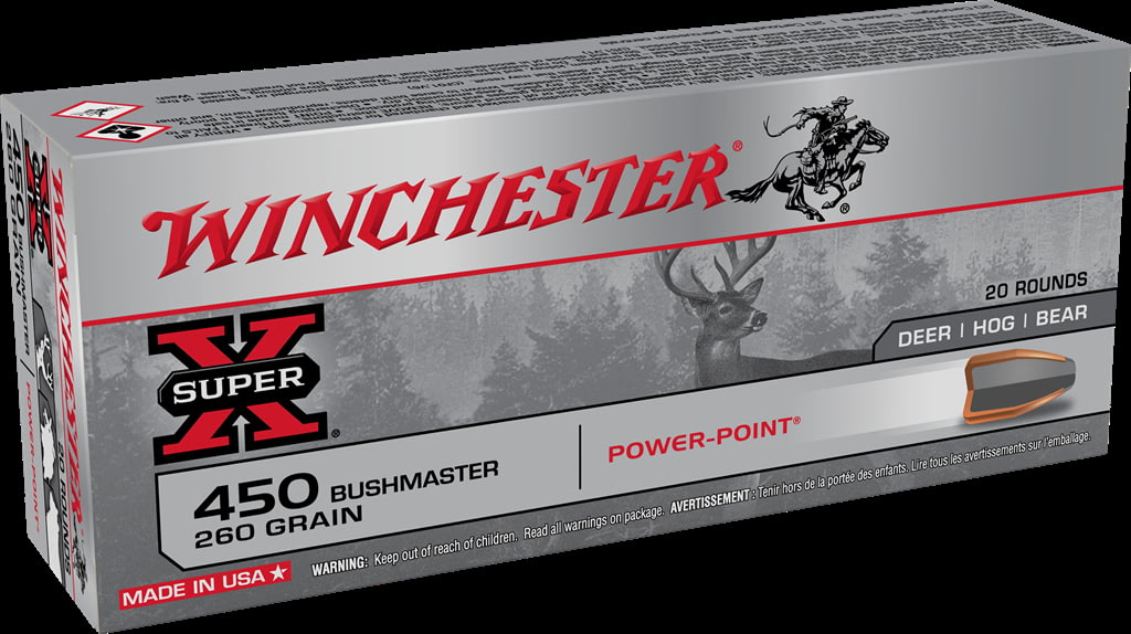 Winchester SUPER-X RIFLE .450 Bushmaster 260 grain Power-Point Centerfire Rifle Ammunition