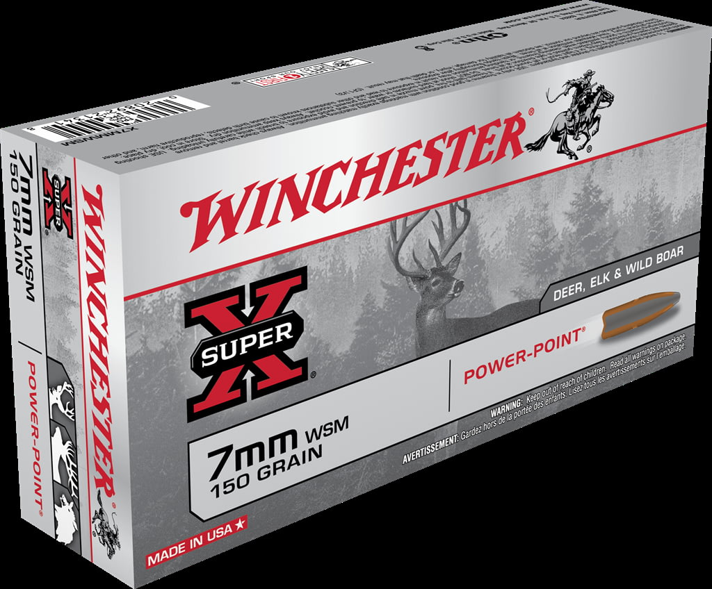 Winchester SUPER-X RIFLE 7mm Winchester Short Magnum 150 grain Power-Point Brass Cased Centerfire Rifle Ammunition