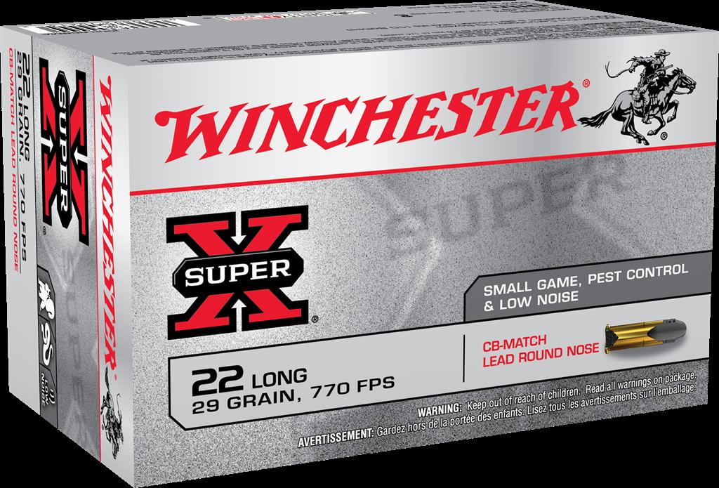 Winchester SUPER-X RIMFIRE .22 Long Rifle 29 grain CB Match Lead Round Nose Rimfire Ammunition