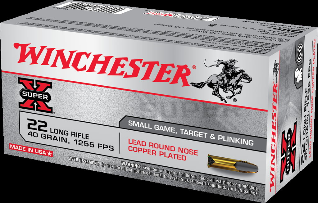 Winchester SUPER-X RIMFIRE .22 Long Rifle 40 grain Lead Round Nose Rimfire Ammunition