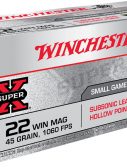 Winchester SUPER-X RIMFIRE SUBSONIC .22 Winchester Magnum Rimfire 45 grain Lead Hollow Point Rimfire Ammunition