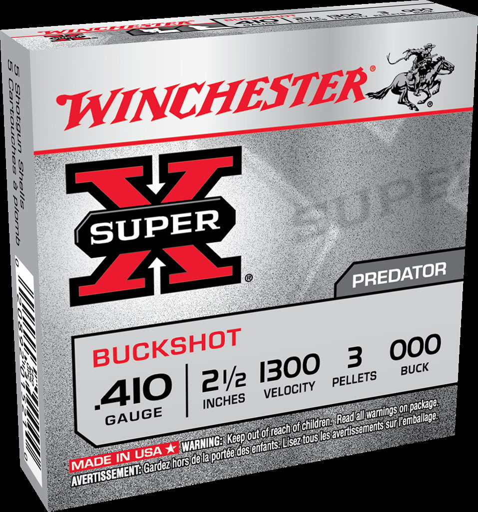 Winchester SUPER-X SHOTSHELL 410 Bore 3 Pellets 2.5" Centerfire Shotgun Buckshot Ammunition