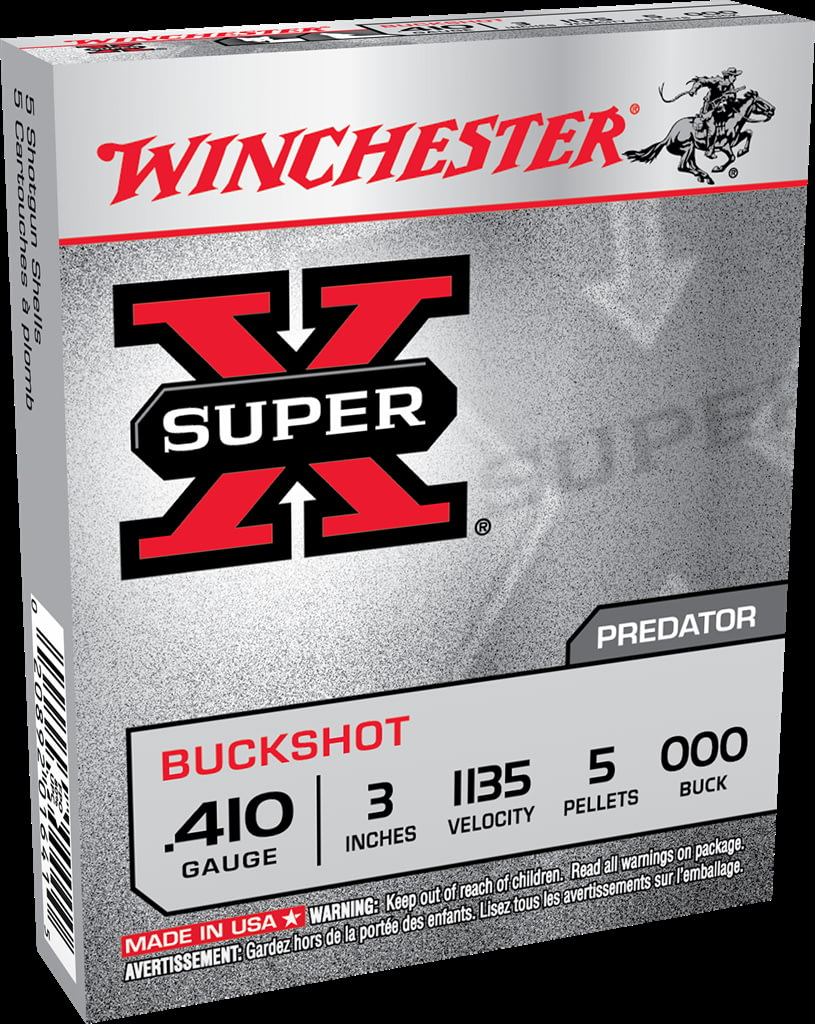 Winchester SUPER-X SHOTSHELL 410 Bore 5 Pellets 3" Centerfire Shotgun Buckshot Ammunition