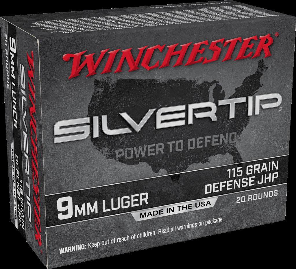 Winchester Silvertip 9mm Luger 115 grain Jacketed Hollow Point Centerfire Pistol Ammunition