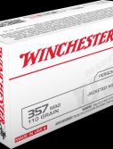 Winchester USA HANDGUN .357 Magnum 110 grain Jacketed Hollow Point Centerfire Pistol Ammunition