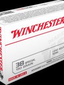Winchester USA HANDGUN .38 Special 150 grain Lead Round Nose Centerfire Pistol Ammunition