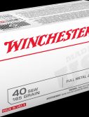 Winchester USA HANDGUN .40 S&W 165 grain Full Metal Jacket Centerfire Pistol Ammunition