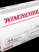 Winchester USA HANDGUN .44 Magnum 240 grain Jacketed Soft Point Brass Cased Centerfire Pistol Ammunition