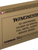 Winchester USA HANDGUN SERVICE GRADE .38 Special 130 grain Full Metal Jacket Centerfire Pistol Ammunition