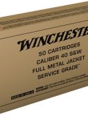 Winchester USA HANDGUN SERVICE GRADE .40 S&W 165 grain Full Metal Jacket Centerfire Pistol Ammunition