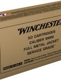 Winchester USA HANDGUN SERVICE GRADE 9mm Luger 115 grain Full Metal Jacket Centerfire Pistol Ammunition