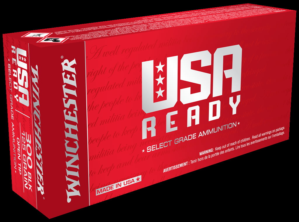 Winchester USA READY .300 AAC Blackout 125 grain Open Tip Centerfire Rifle Ammunition