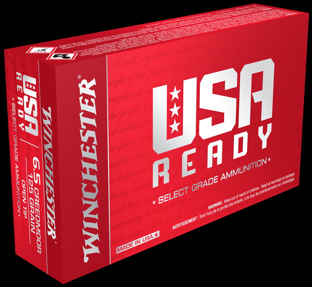 Winchester USA READY 6.5 Creedmoor 125 grain Open Tip Centerfire Rifle Ammunition