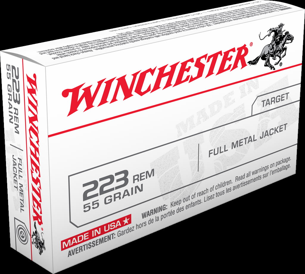 Winchester USA RIFLE .223 Remington 55 grain Full Metal Jacket Centerfire Rifle Ammunition