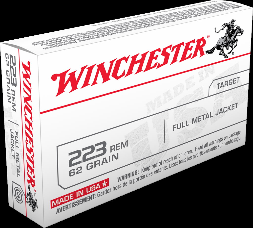 Winchester USA RIFLE .223 Remington 62 grain Full Metal Jacket Centerfire Rifle Ammunition