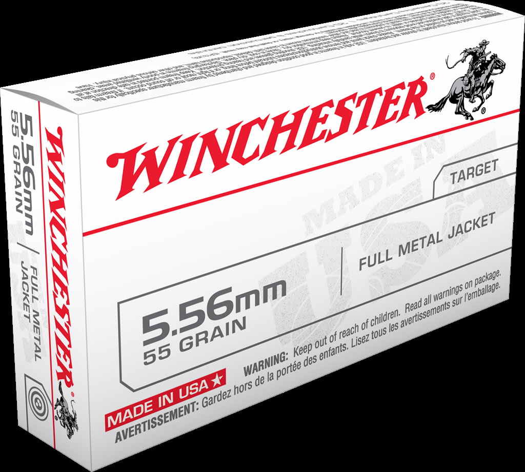 Winchester USA RIFLE 5.56x45mm NATO 55 Grain M193 Full Metal Jacket Brass Cased Centerfire Rifle Ammunition