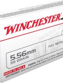 Winchester USA RIFLE 5.56x45mm NATO 55 grain Full Metal Jacket Brass Cased Centerfire Rifle Ammunition