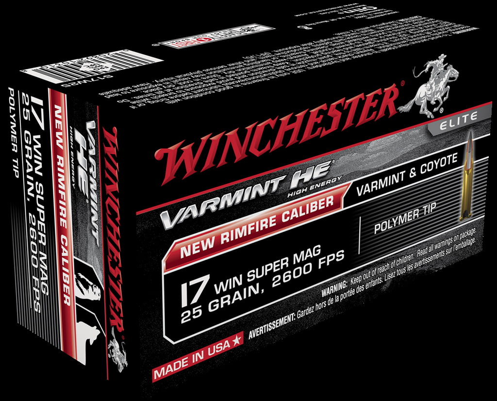 Winchester VARMINT HE .17 Winchester Super Magnum 25 grain Polymer Tip Rimfire Ammunition
