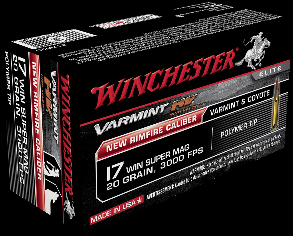 Winchester VARMINT HV .17 Winchester Super Magnum 20 grain Polymer Tip Rimfire Ammunition