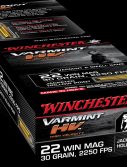 Winchester VARMINT HV .22 Winchester Magnum Rimfire 30 grain Jacketed Hollow Point Brass Cased Rimfire Ammunition