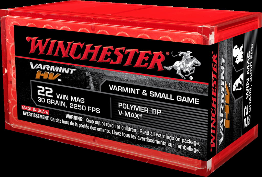 Winchester VARMINT HV .22 Winchester Magnum Rimfire 30 grain Polymer Tip Rimfire Ammunition