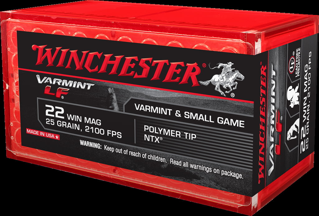 Winchester VARMINT LF .22 Winchester Magnum Rimfire 25 grain NTX Polymer Tip Rimfire Ammunition