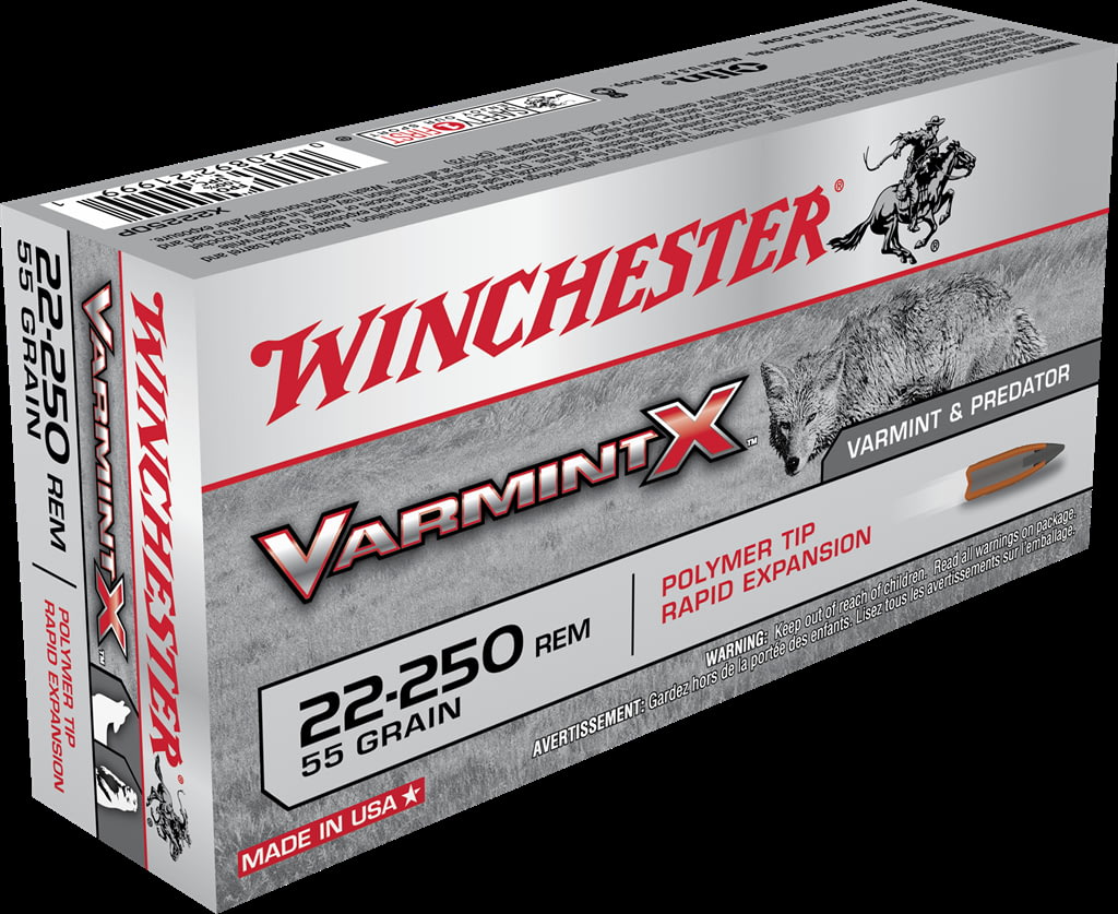 Winchester VARMINT X RIFLE .22-250 Remington 55 grain Rapid Expansion Polymer Tip Centerfire Rifle Ammunition