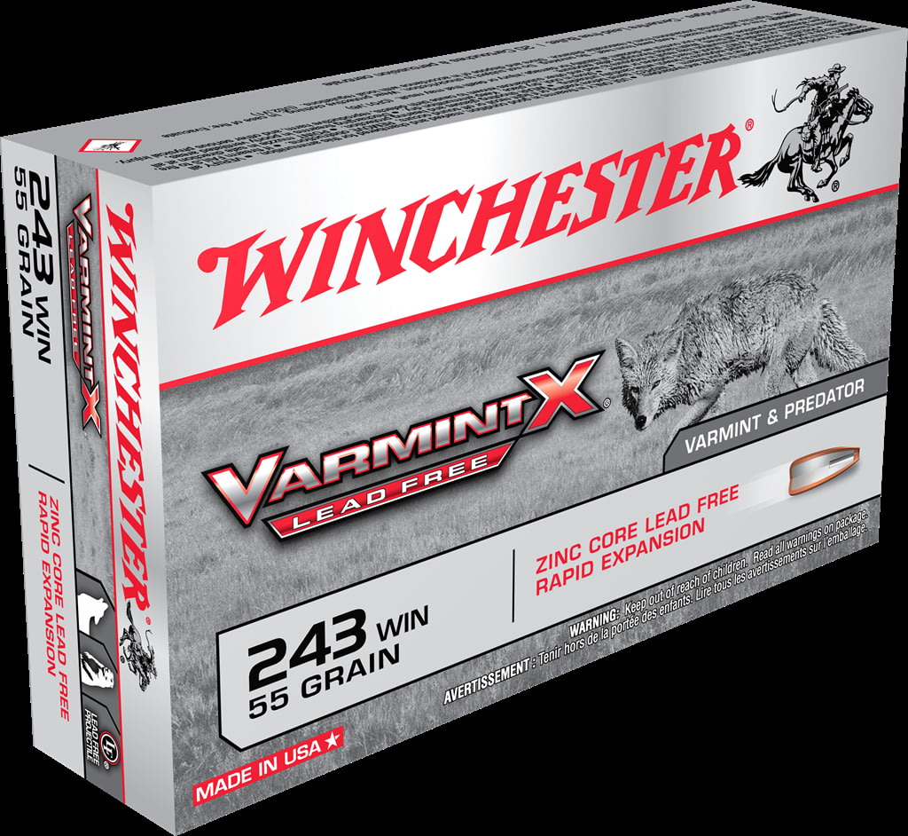 Winchester VARMINT X RIFLE LEAD FREE .243 Winchester 55 grain Zink Core Hollow Point Centerfire Rifle Ammunition