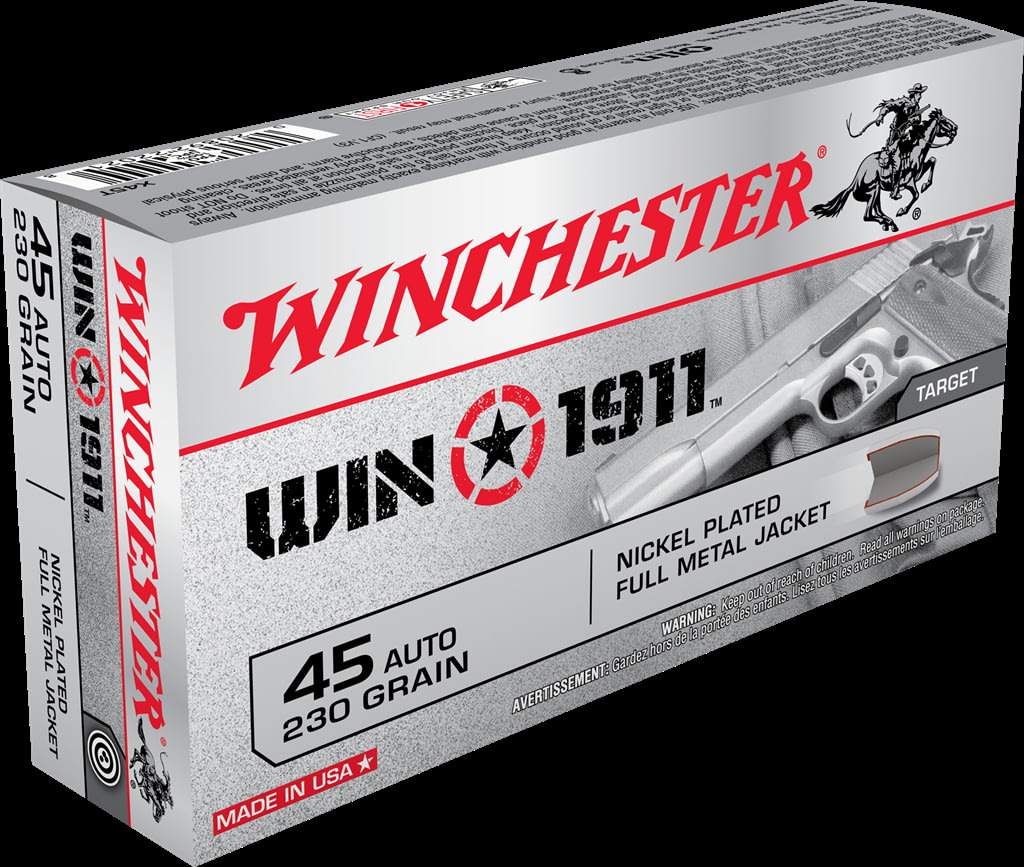 Winchester WIN1911 .45 ACP 230 grain Full Metal Jacket Centerfire Pistol Ammunition
