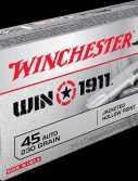 Winchester WIN1911 .45 ACP 230 grain Jacketed Hollow Point Centerfire Pistol Ammunition