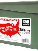 Winchester Win Ammo .380acp (case Of 2) 95gr. Fmj-rn Ammo Can 2/350pks