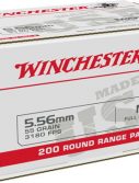 Winchester Win Ammo Usa 5.56x45 Case Lot 55gr. Fmj 800rd Case