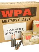 Wolf Ammo Military Classic 5.45x39mm 60 Grain Full Metal Jacket (FMJ) Centerfire Rifle Ammunition