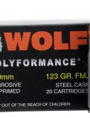 Wolf Ammo Polyformance 7.62x39mm 123gr Full Metal Jacket Bimetal Cased Centerfire Rifle Ammunition