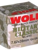 Wolf MC762BHP Military Classic 7.62x39mm 124 Gr Hollow Point (HP) 20 Bx/ 50 Cs